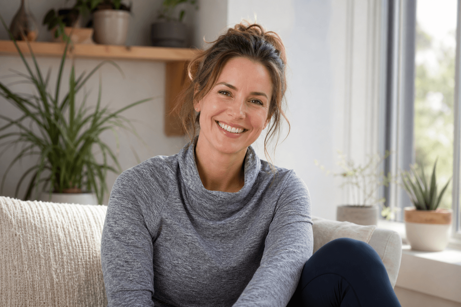 Person enjoying healthier life