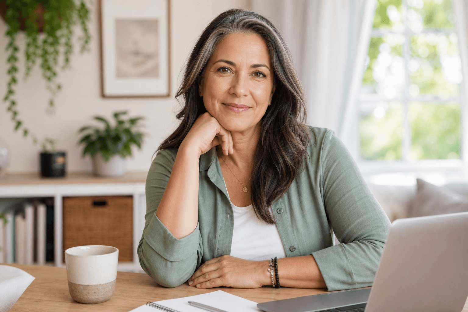 Woman with warm smile